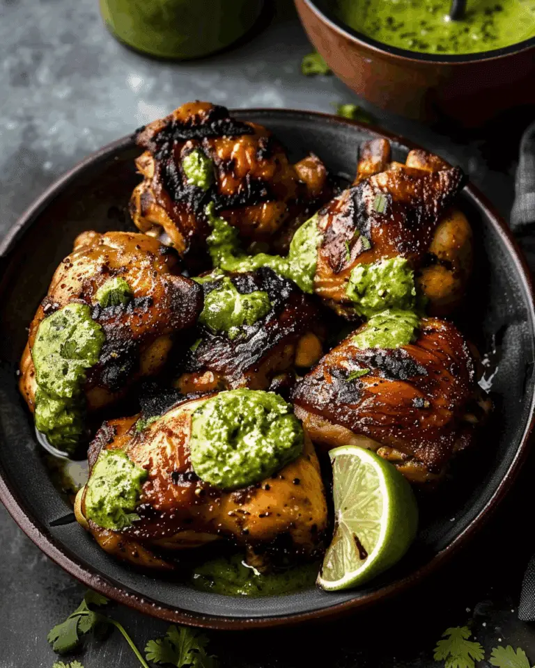 Peruvian Grilled Chicken with Creamy Green Sauce (Aji Verde)