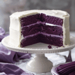 Royal Purple Velvet Cake with Creamy Vanilla Frosting