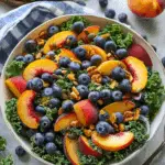 Summer Peach and Blueberry Kale Salad