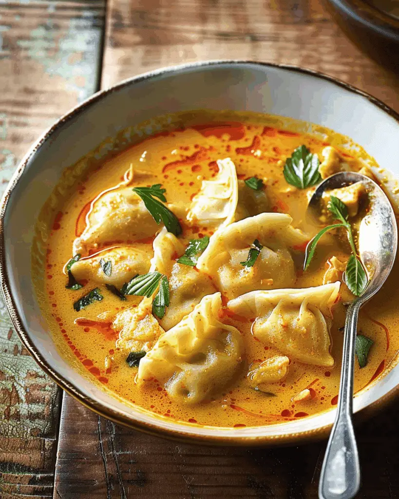 Thai Coconut Curry Dumpling Soup