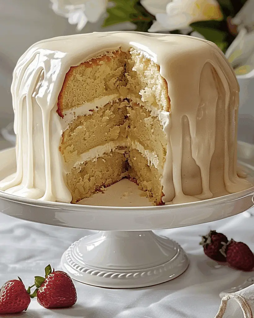 Vanilla Buttermilk Pound Cake with Cream Cheese Glaze