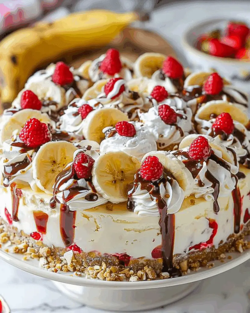 Heavenly No-Bake Banana Split Cheesecake