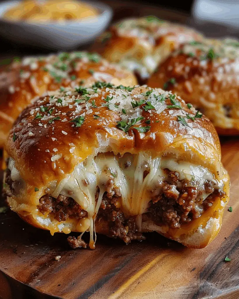 Garlic Parmesan Cheeseburger Bombs