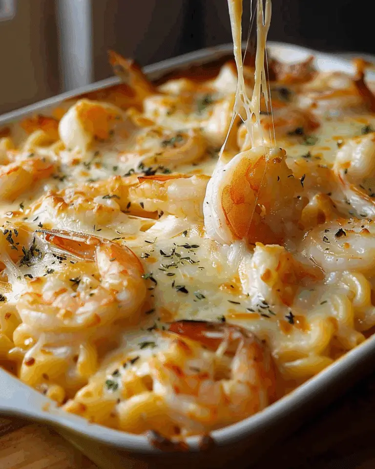 Cheesy Baked Shrimp Pasta