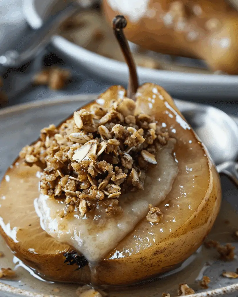 Baked Pears with Walnut Oat Crumble
