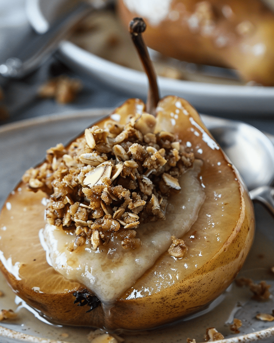 Baked Pears with Walnut Oat Crumble