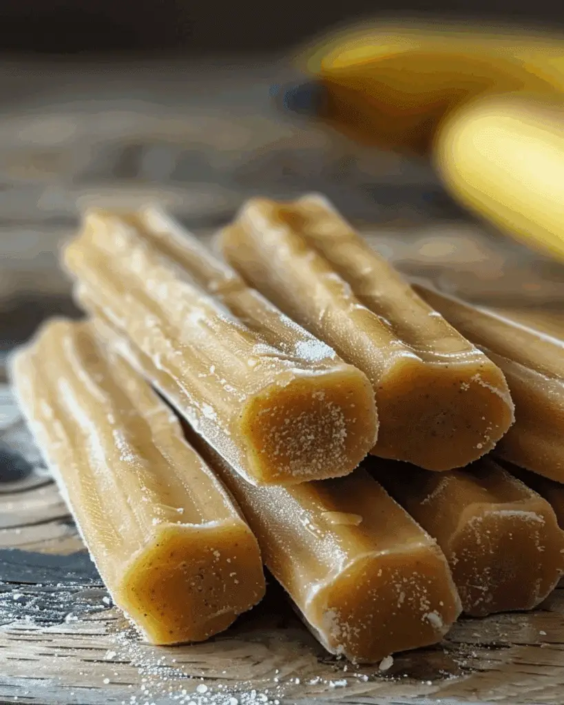 Homemade Banana and Peanut Butter Chew Sticks for Dogs