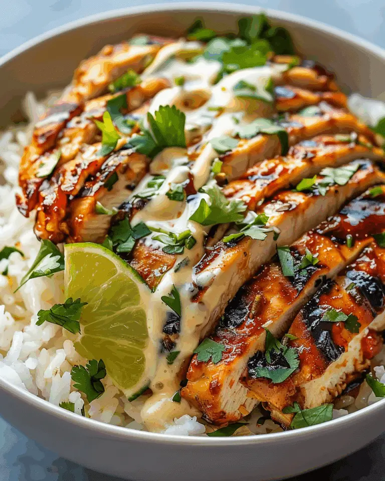 Easy Chicken Rice Bowls with Creamy Garlic Sauce