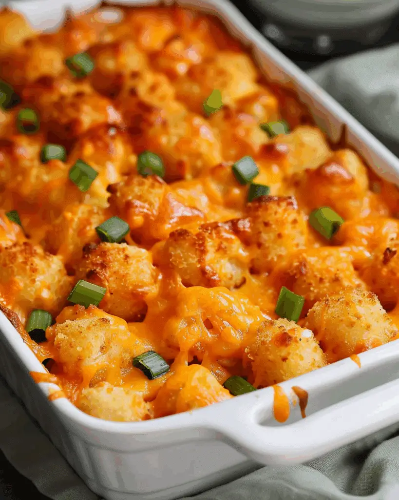 Buffalo Chicken Tater Tot Casserole