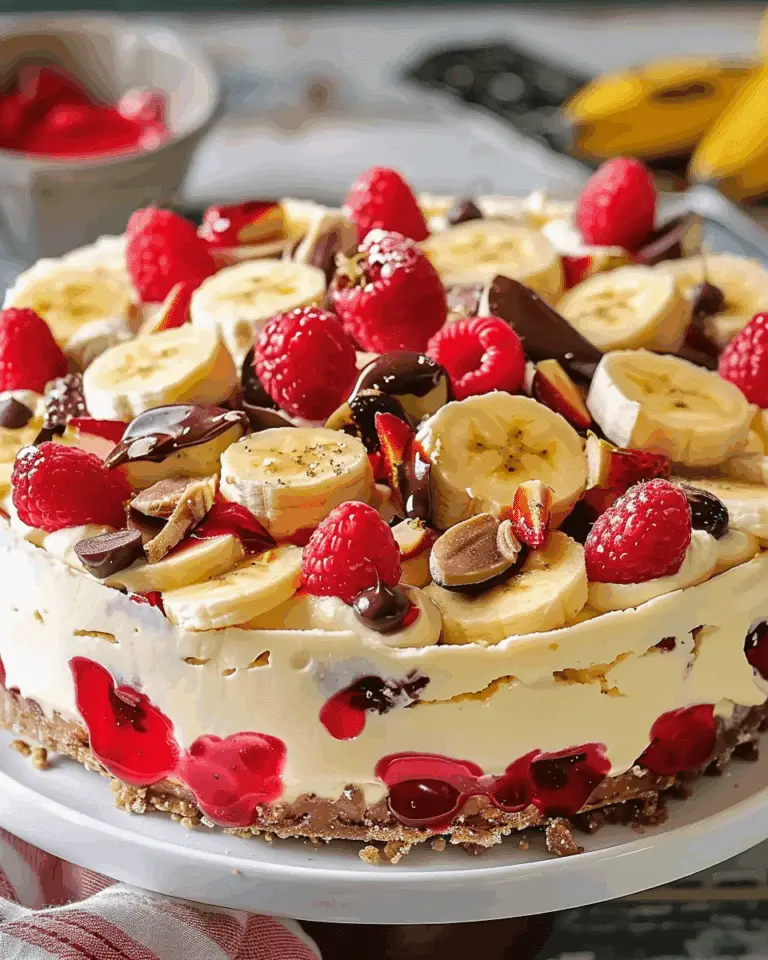Chilled Banana Split Cheesecake