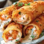 Deep-Fried Shrimp Alfredo Burrito Bites