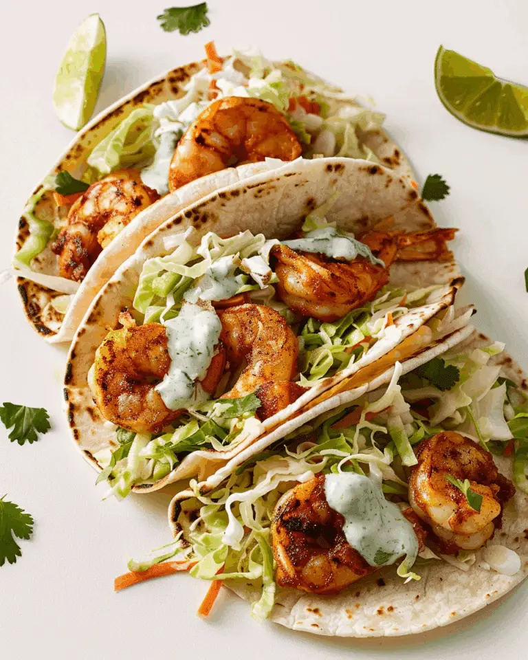 Shrimp Tacos with Creamy Cilantro Lime Sauce