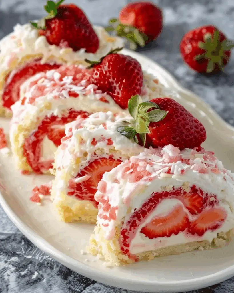 Strawberry Shortcake Cheesecake Rolls