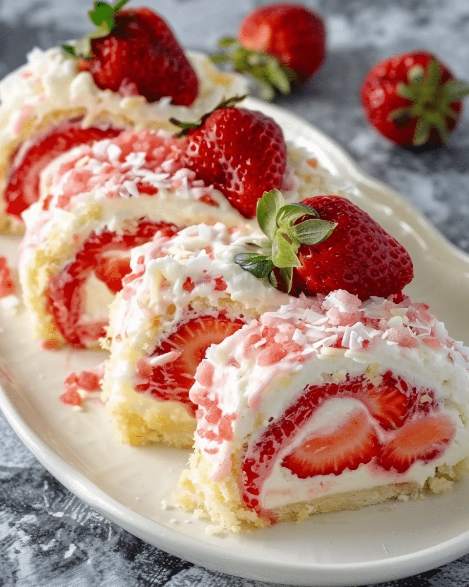 Strawberry Shortcake Cheesecake Rolls