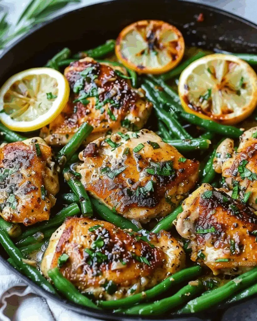 Lemon Garlic Butter Chicken and Green Beans Skillet