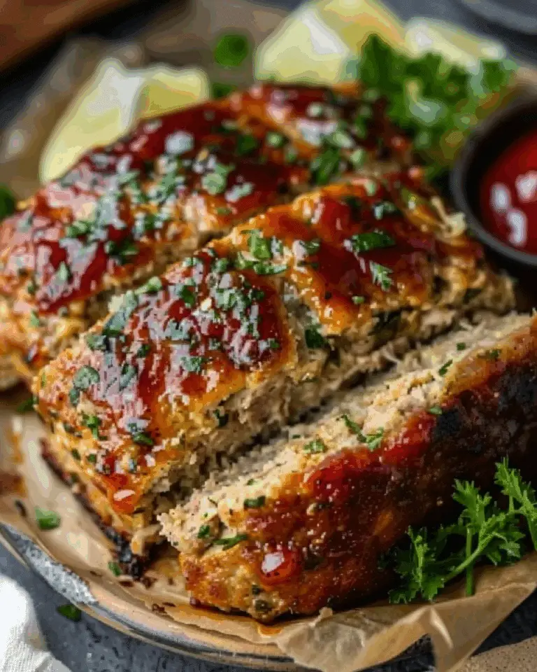 Melt-in-Your-Mouth Garlic Parmesan Chicken Meatloaf