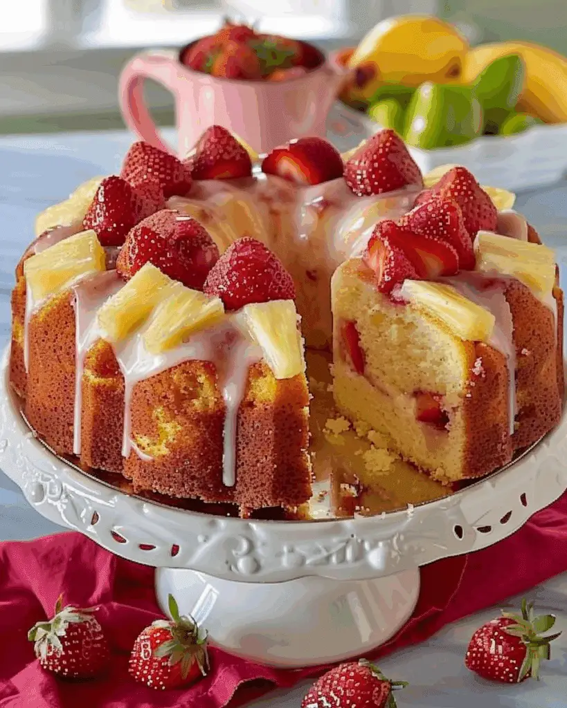 Strawberry Pineapple Pound Cake