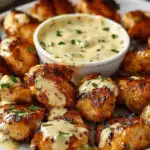Grilled Chicken Bites with Creamy Garlic Sauce