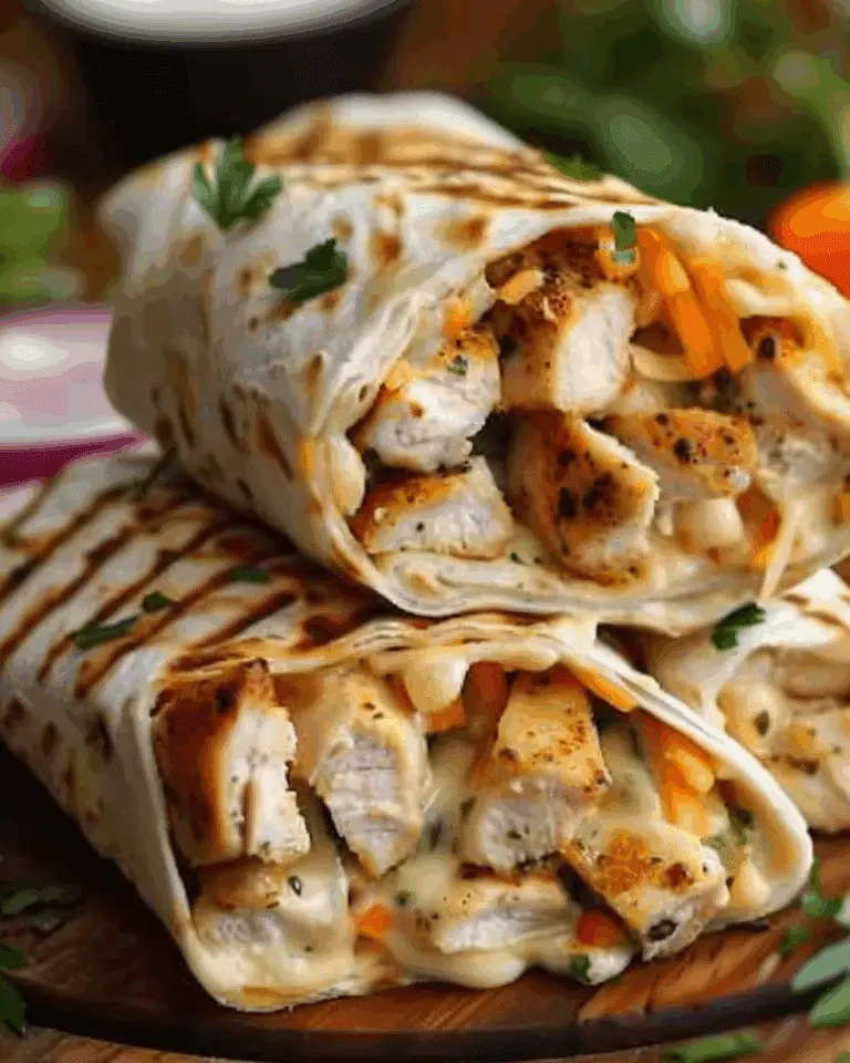 Easy Cheesy Garlic Chicken Wraps