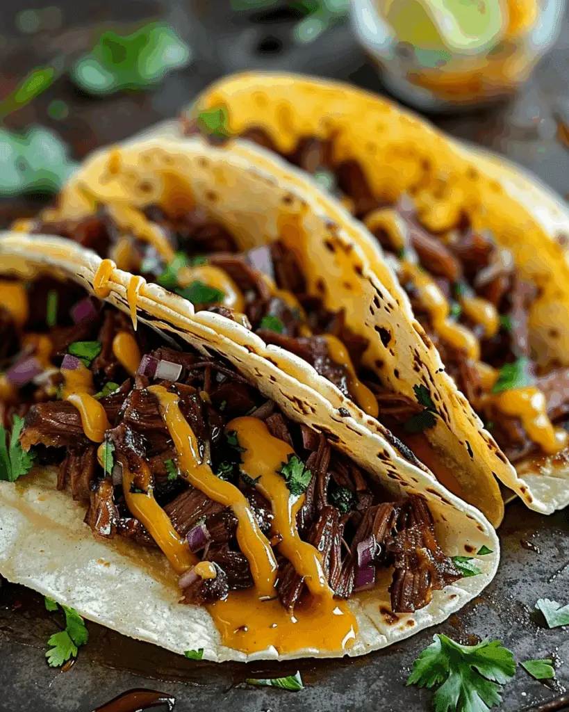 Garlic Butter Honey BBQ Beef Tacos