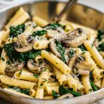 Creamy Parmesan Spinach Mushroom Pasta
