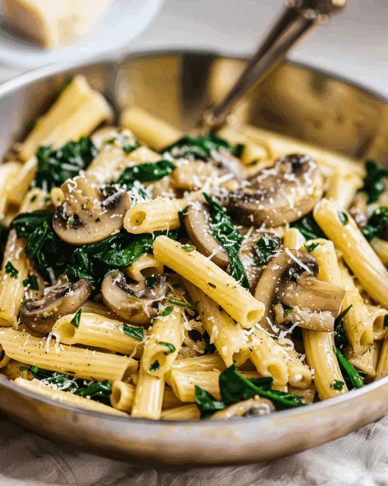 Creamy Parmesan Spinach Mushroom Pasta