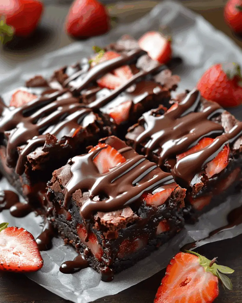 Chocolate Covered Strawberry Brownies