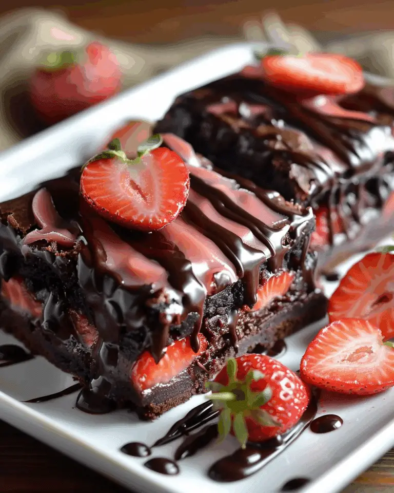 Chocolate Covered Strawberry Brownies