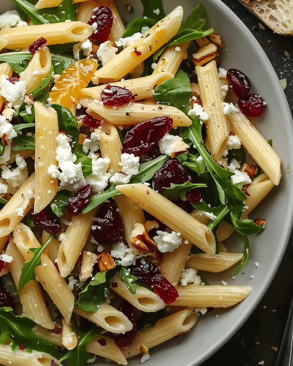 Feta & Cranberry Penne Salad with Orange Vinaigrette