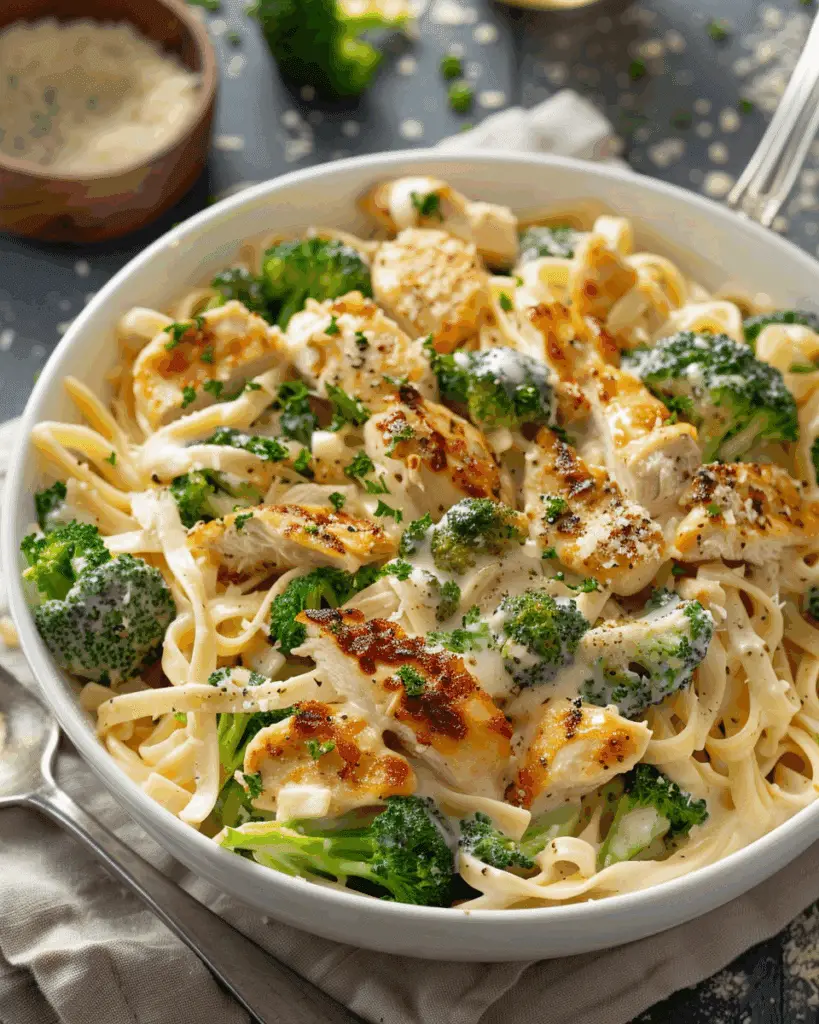 Irresistible Chicken and Broccoli Alfredo Bake