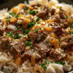 Garlic Butter Beef Rice Skillet
