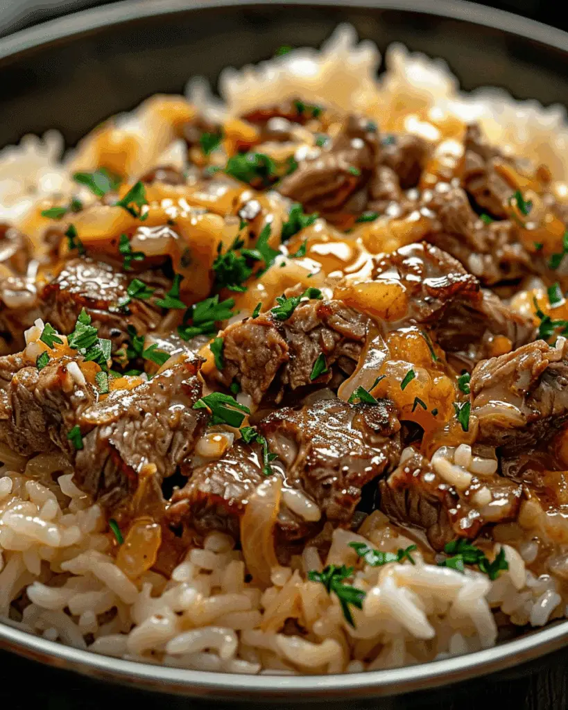 Garlic Butter Beef Rice Skillet