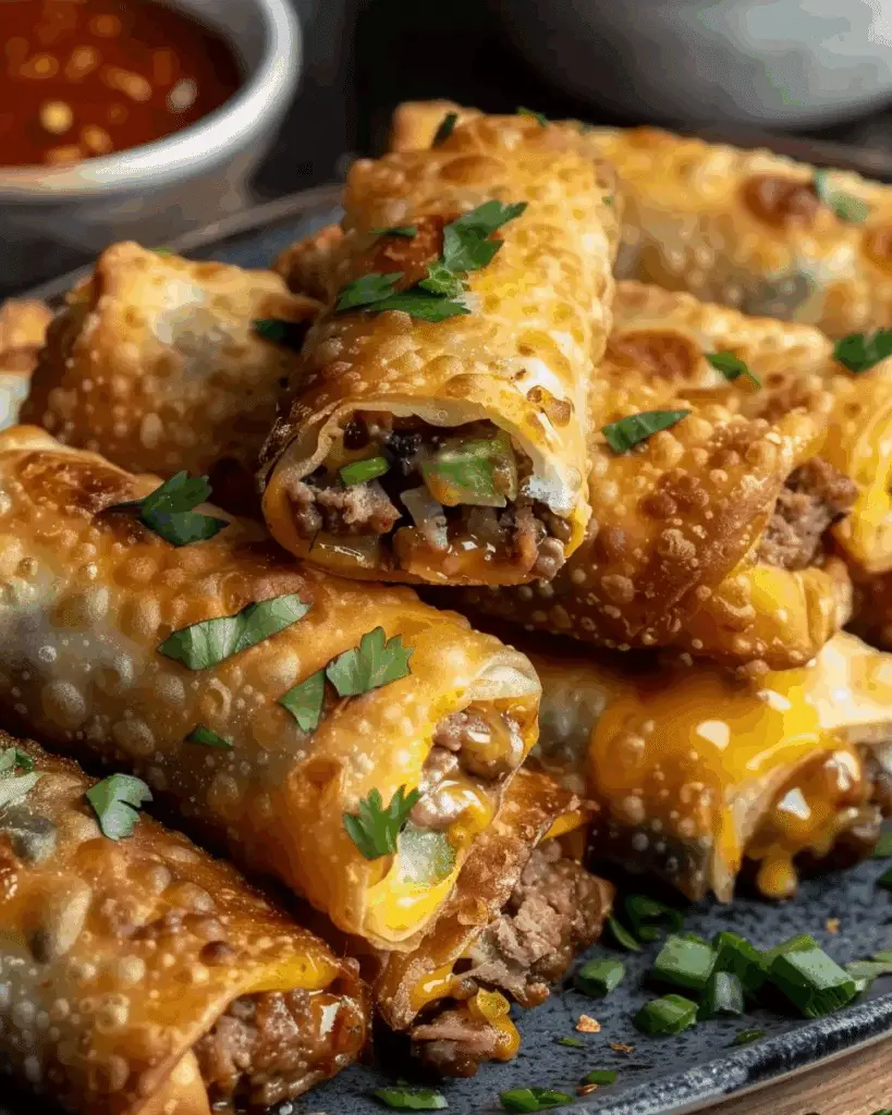 Cheeseburger Egg Rolls