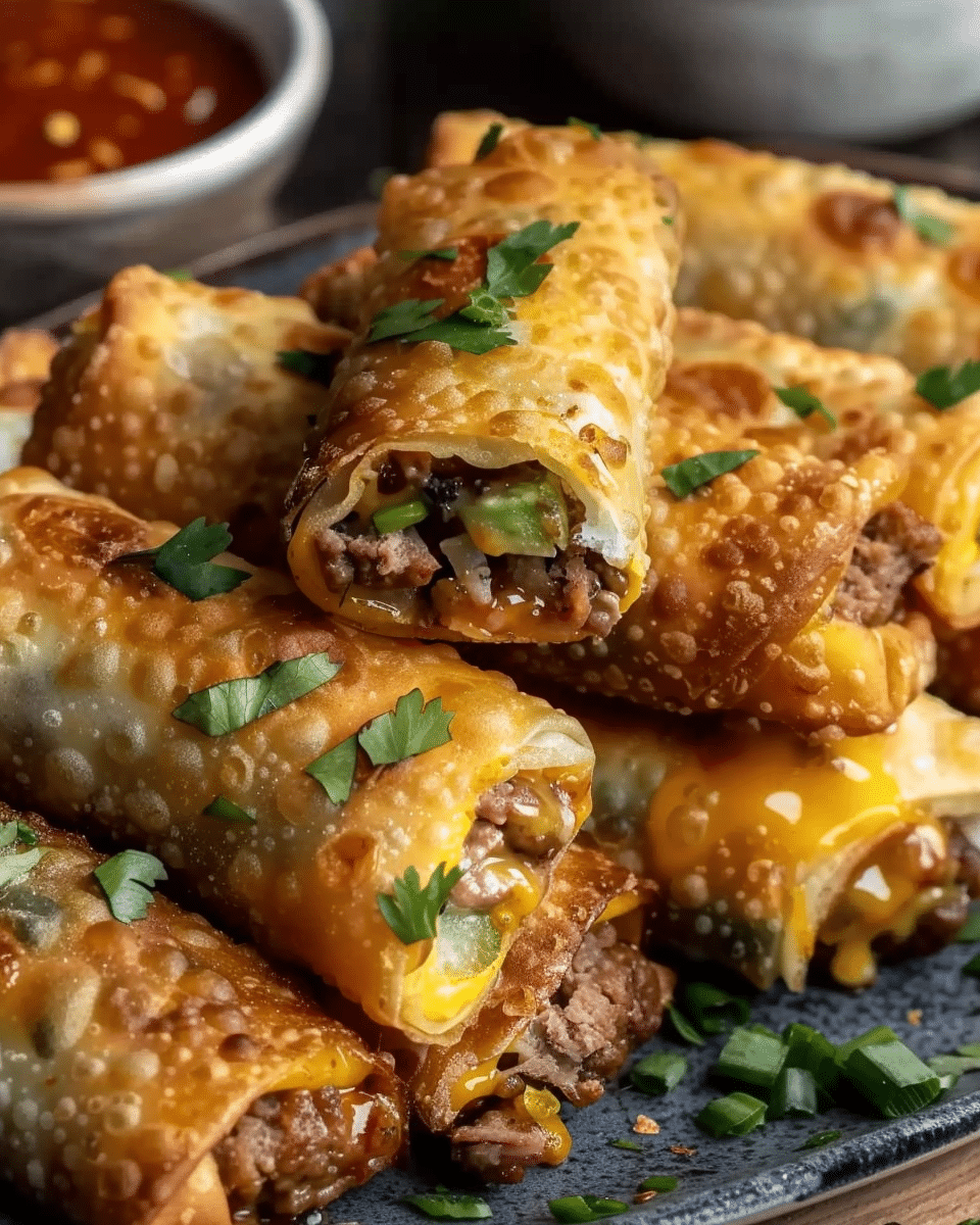 Cheeseburger Egg Rolls