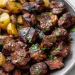 Garlic Butter Steak Bites and Potatoes
