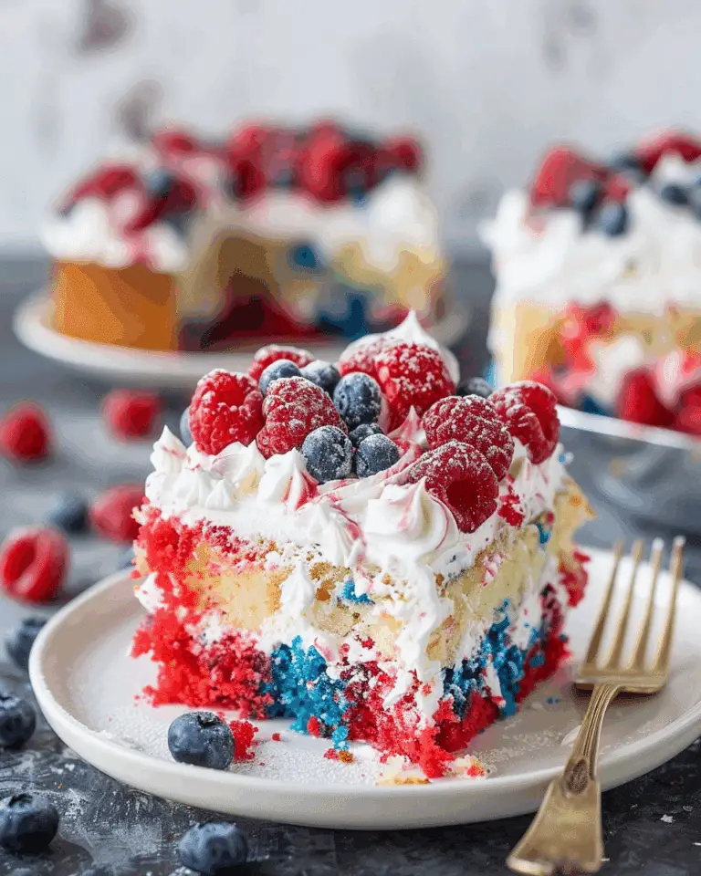 Red, White and Blue Poke Cake for 4th of July