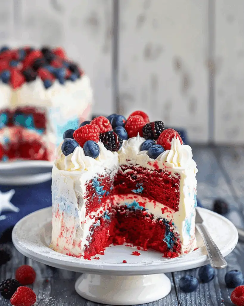 Red, White and Blue Poke Cake for 4th of July