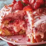 Strawberry Honeybun Cake with Strawberry Cream Icing