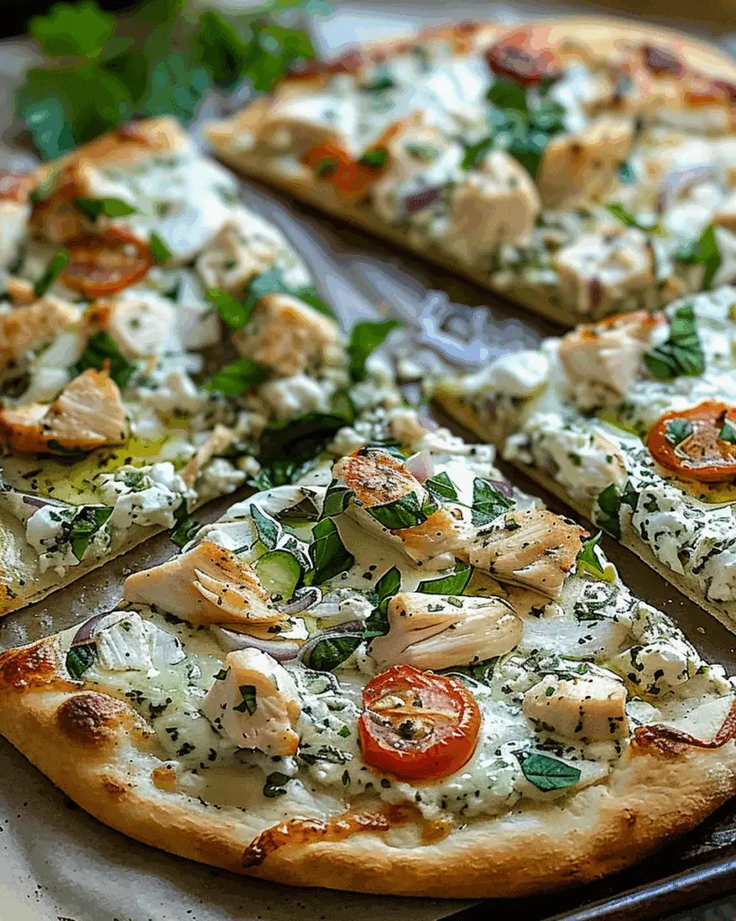 Tzatziki Chicken & Veggie Naan Pizza