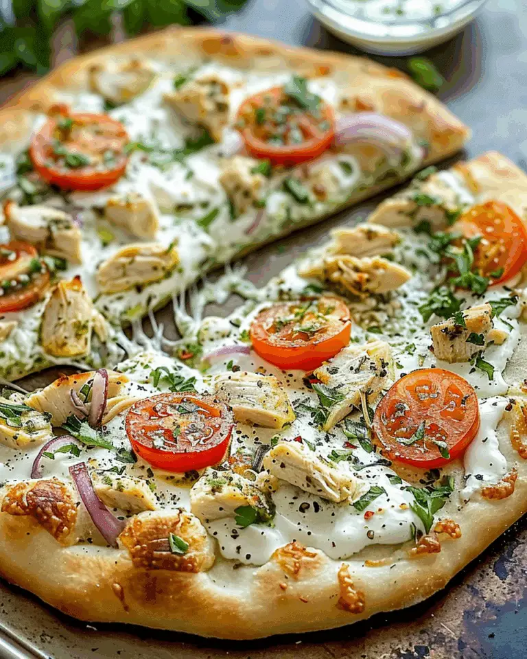 Tzatziki Chicken & Veggie Naan Pizza