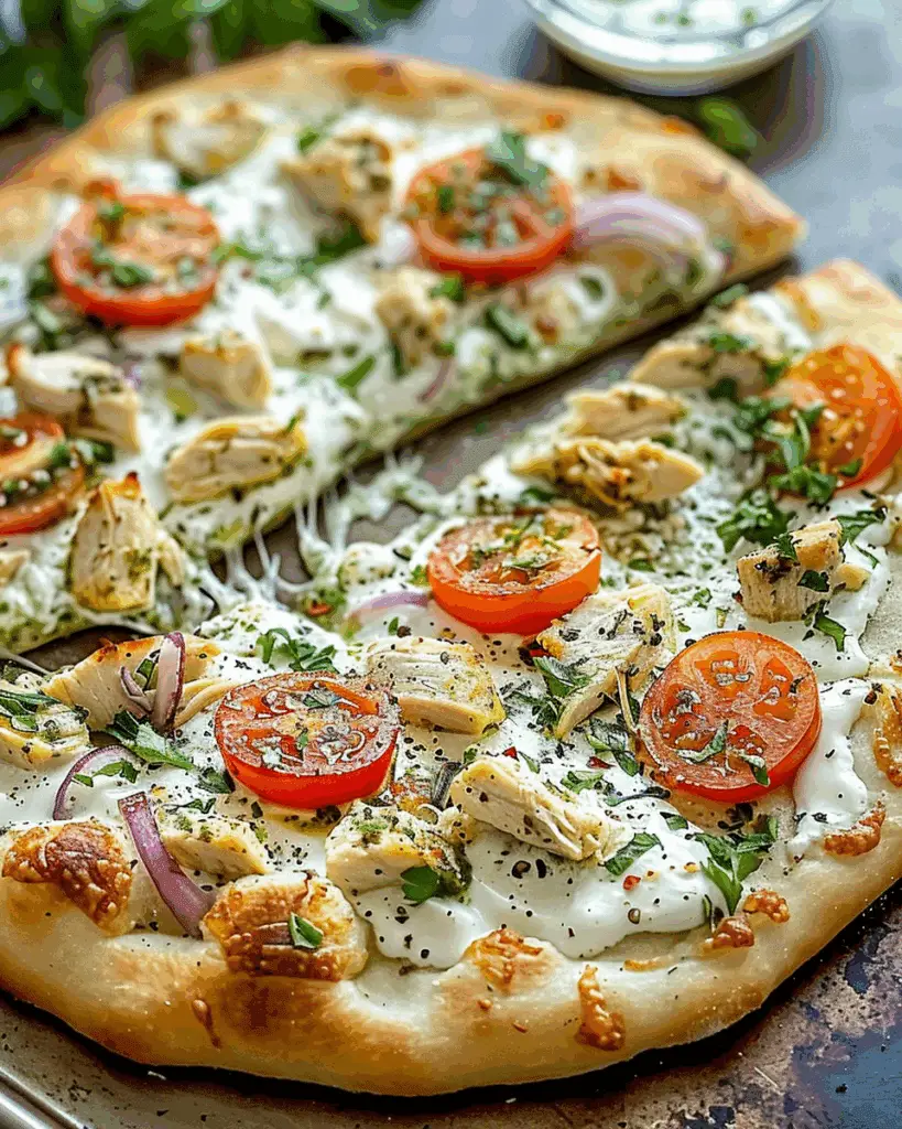 Tzatziki Chicken & Veggie Naan Pizza