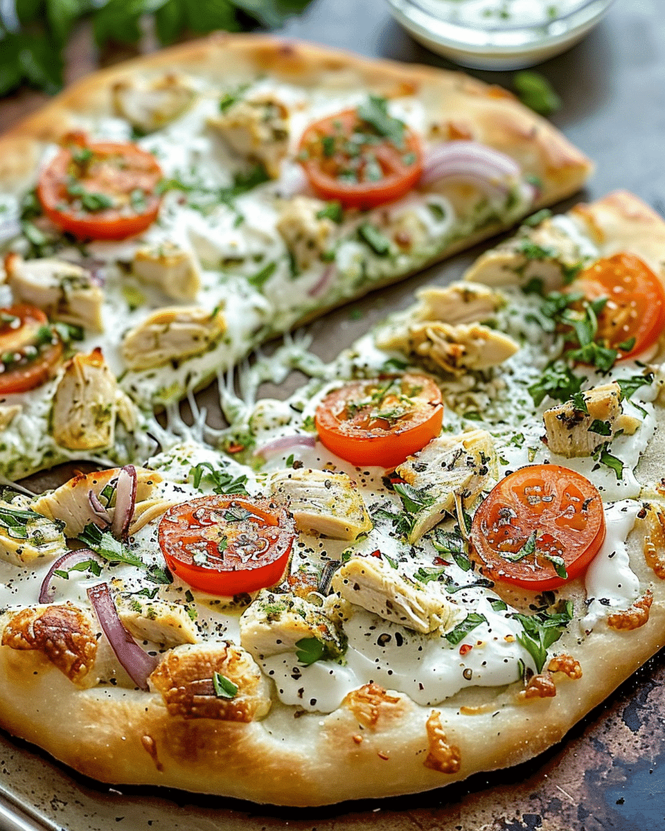 Tzatziki Chicken & Veggie Naan Pizza