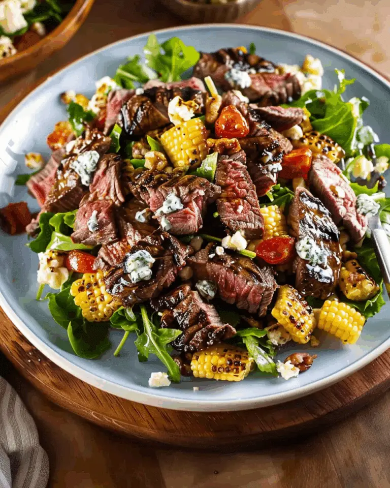 Balsamic Steak Gorgonzola Salad with Grilled Corn