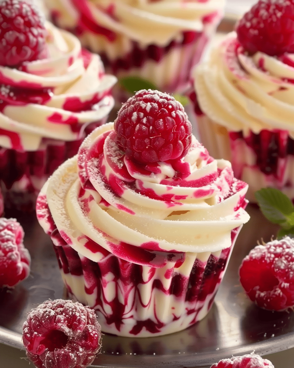 Luscious Lemon Raspberry Swirl Cheesecake Cups Recipe