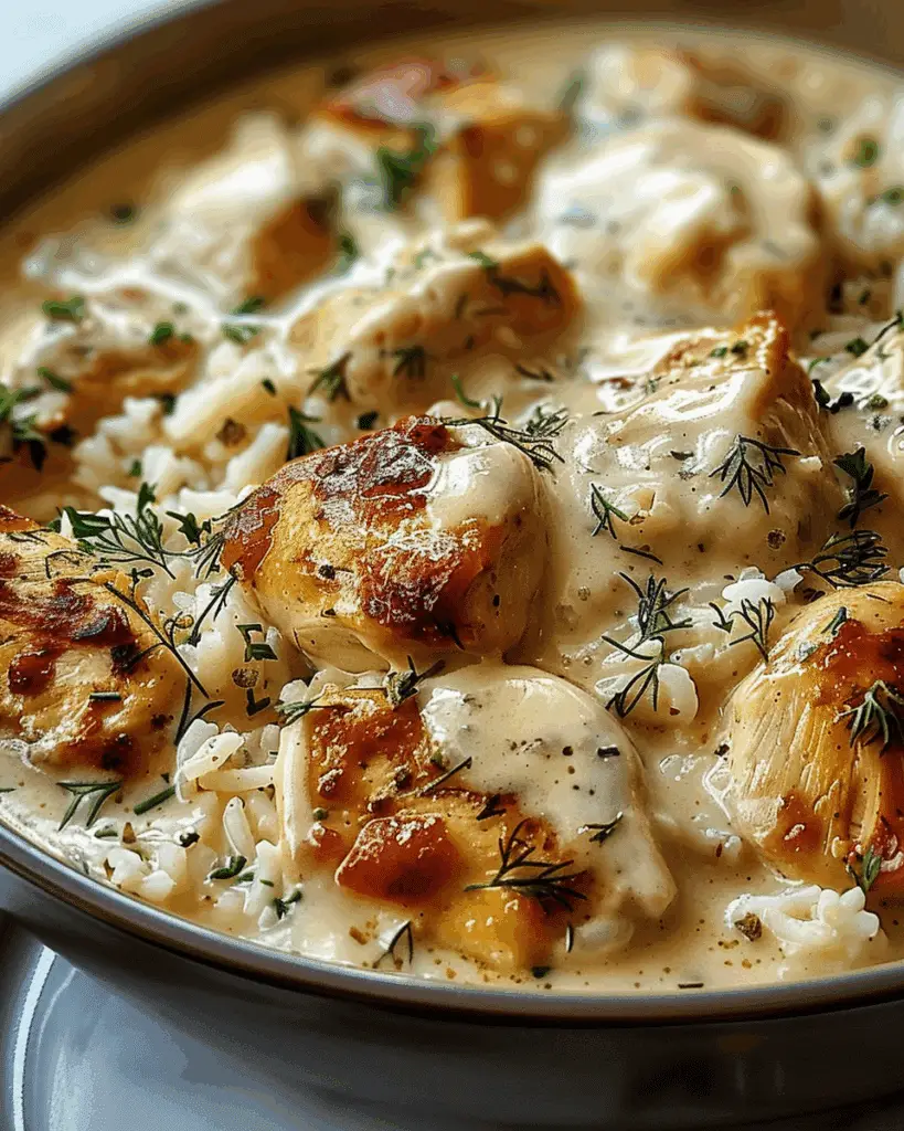 Creamy Smothered Chicken Rice