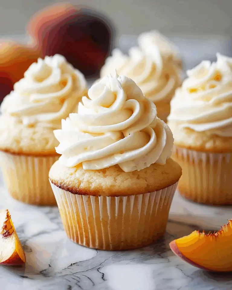 The Best Honey Peach Cream Cheese Cupcakes