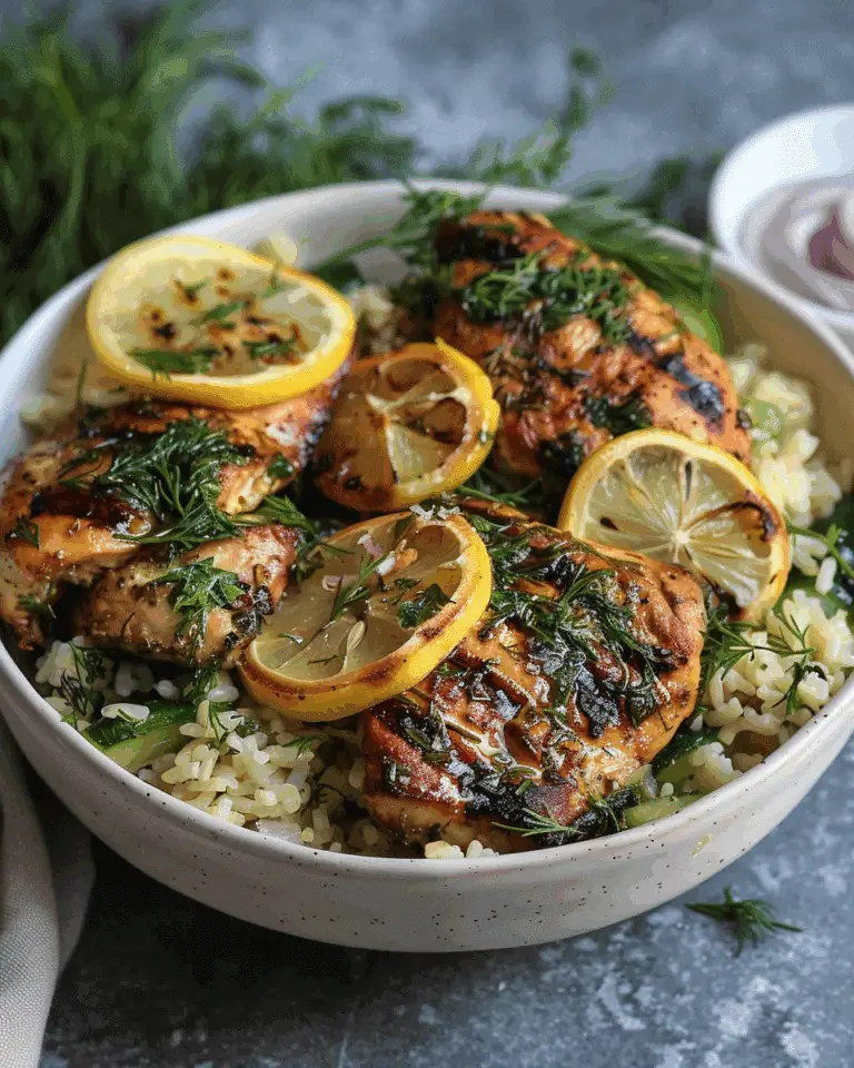 Mediterranean Lemon-Dill Chicken Bowls