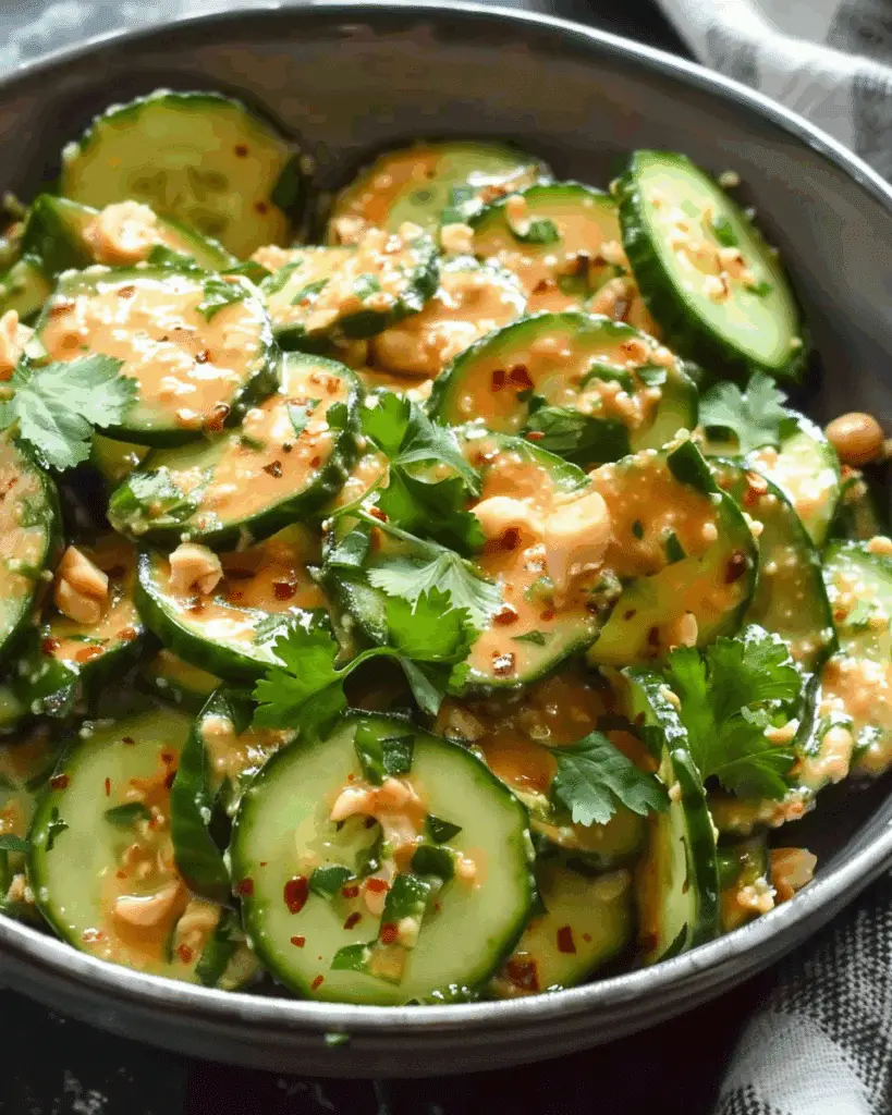 Cucumbers in Spicy Peanut Sauce