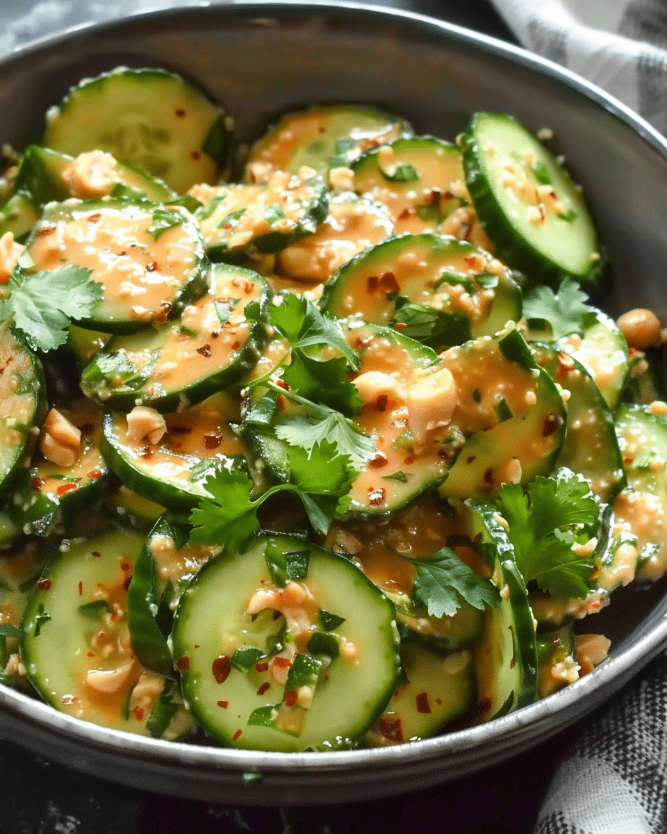 Cucumbers in Spicy Peanut Sauce