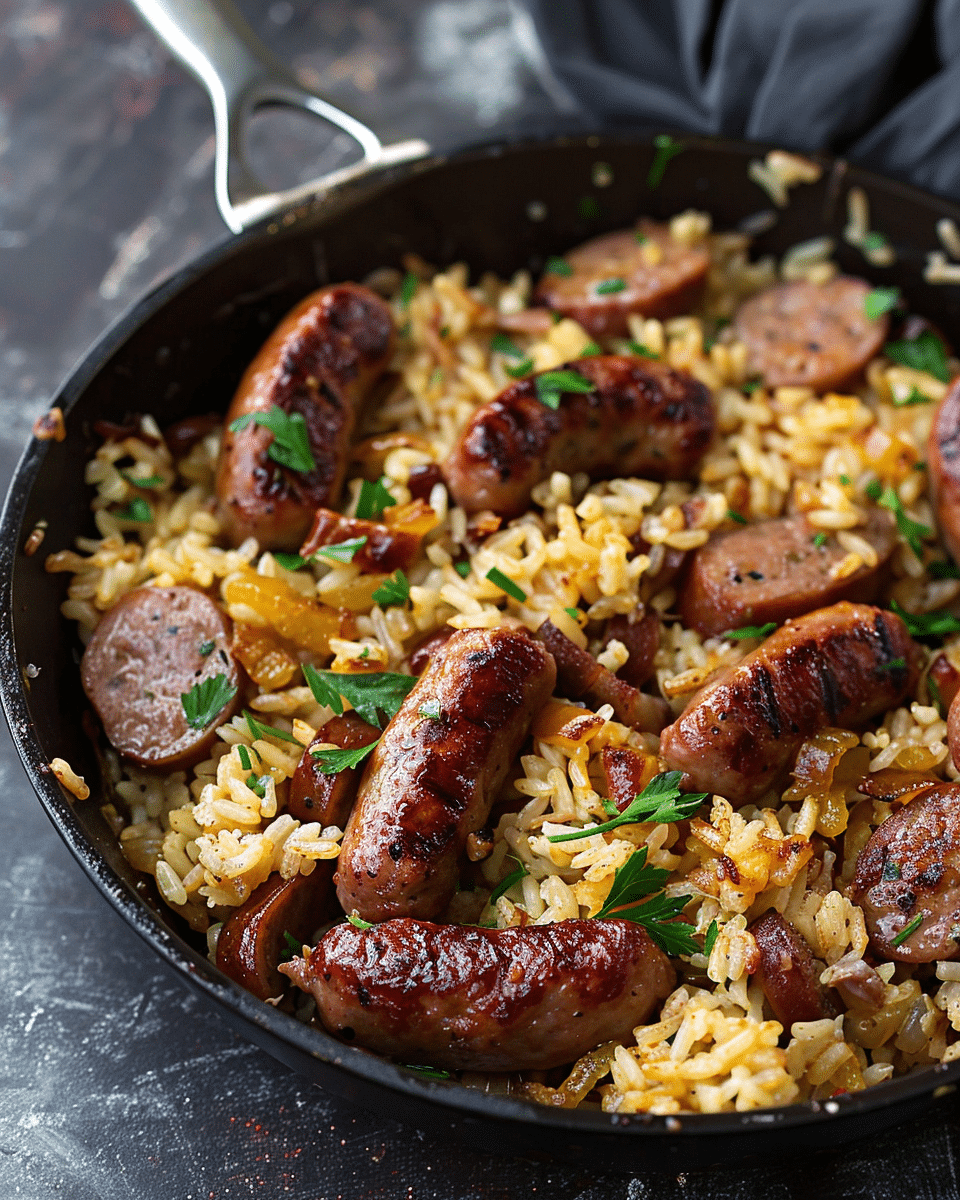 Sausage, Pepper, and Rice Skillet